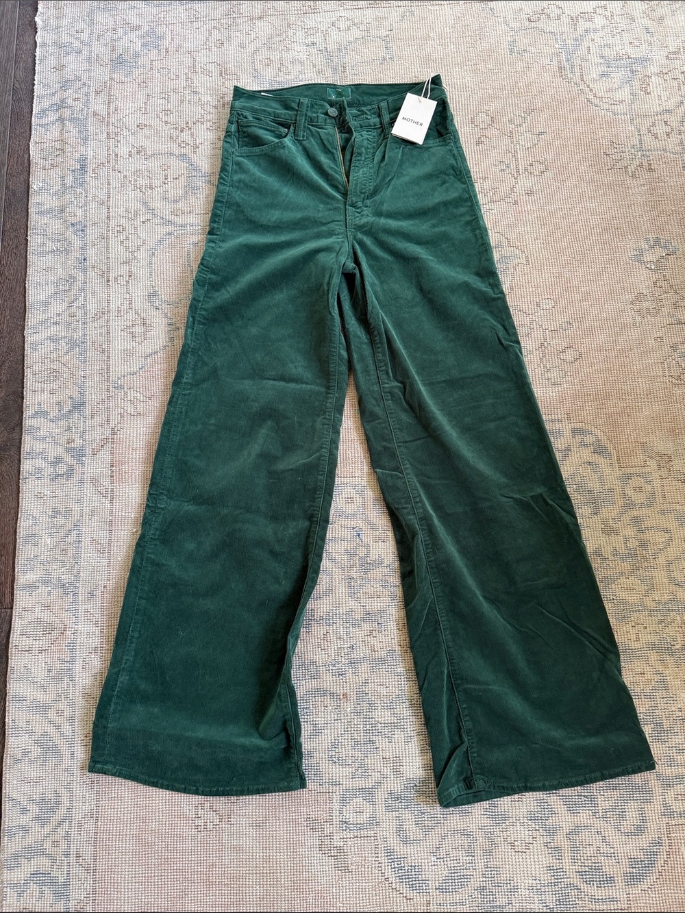 Mother - The Ditcher Roller Zip Sneak, dark green wash, corduroy